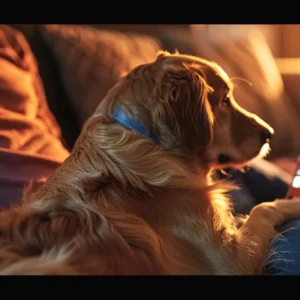 a person using a remote-controlled gadget to train a dog to sit.