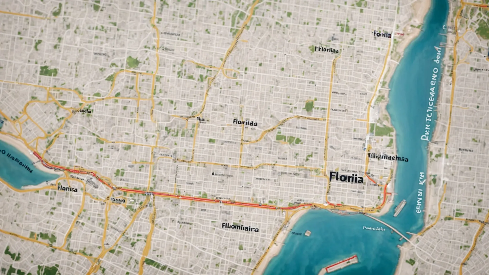 a map of florida highlighting various cities, with a paintbrush icon indicating locations of paint stores.
