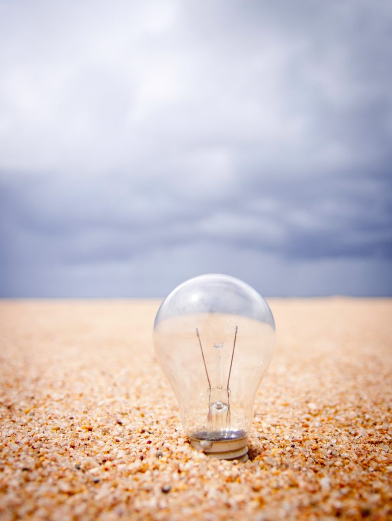 a light bulb on the ground
