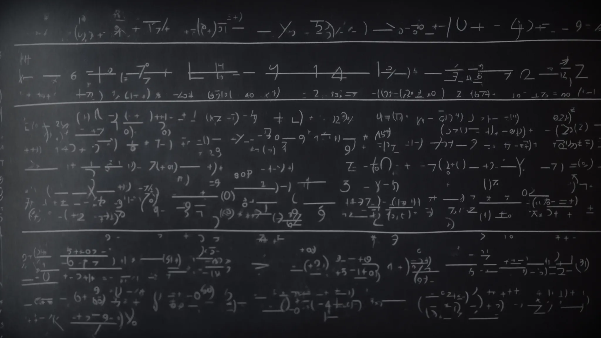 a chalkboard filled with various algebraic expressions ranging from simple linear equations to complex polynomial formulas, symbolizing the progression of learning in algebra.