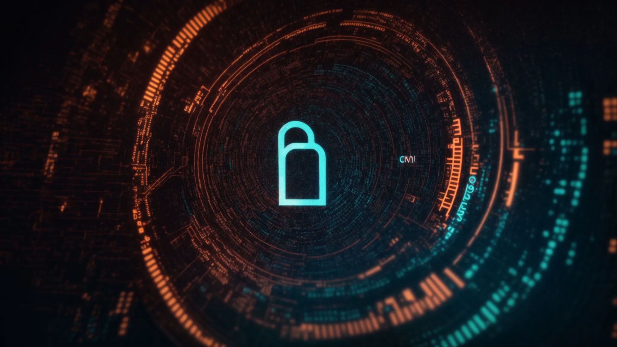 a computer screen displaying complex algorithms with a secure lock symbol in the foreground, symbolizing encryption and cybersecurity.