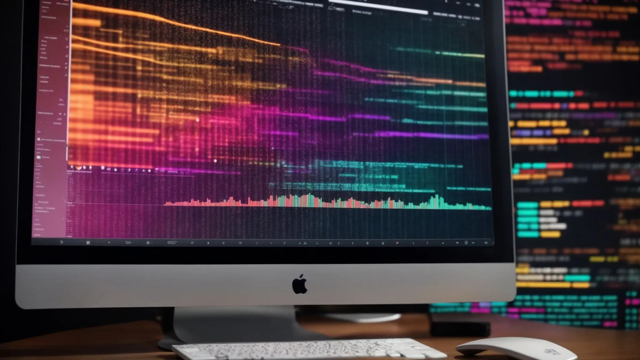 a computer screen displaying an opened email application with colorful charts in the background, symbolizing data-driven strategy.