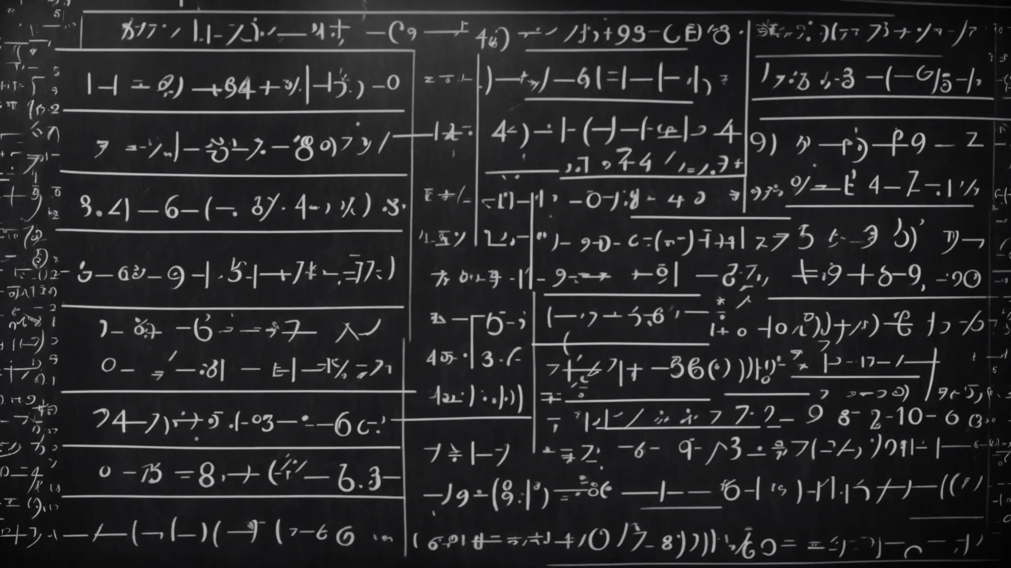 a chalkboard filled with complex algebraic equations, reflecting the foundational principles and complexities of algebra.