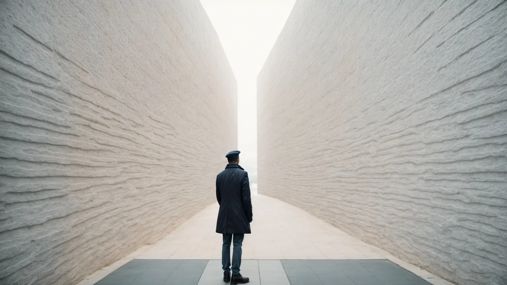 a person stands before a vast wall filled with different paths and intersections, thoughtfully contemplating which direction to take.