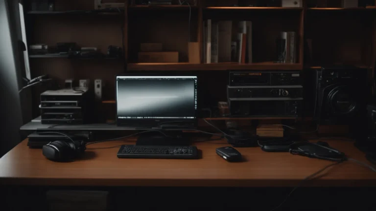 a neat desk with organized cables running smoothly towards a computer and peripherals.