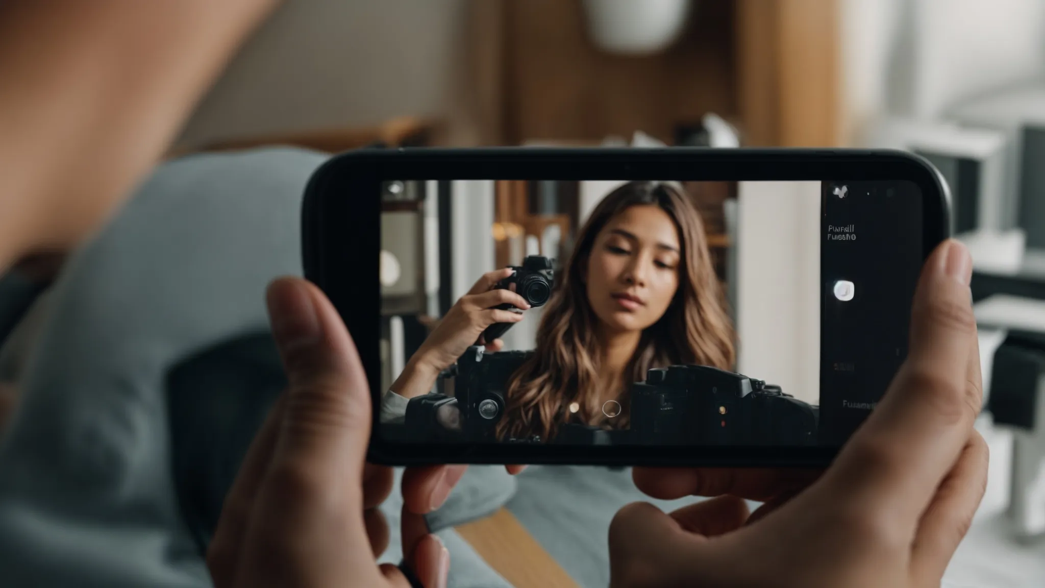 a person is taking a picture of a fashion product with a smartphone to share it on social media.