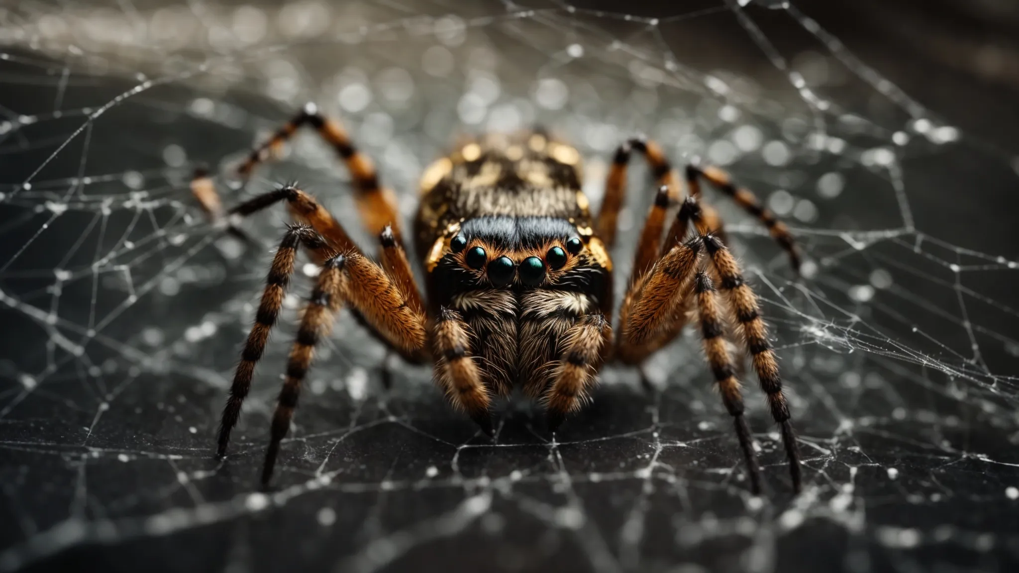 a spider meticulously weaving its web, symbolizing the intricate process of integrating link building into an seo strategy.