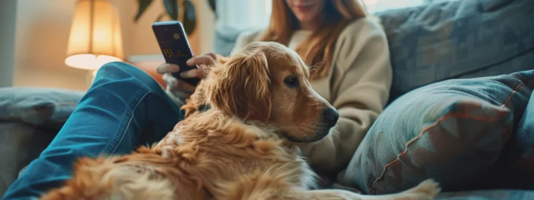 a person using a mobile app to track their pet's health and activity levels.
