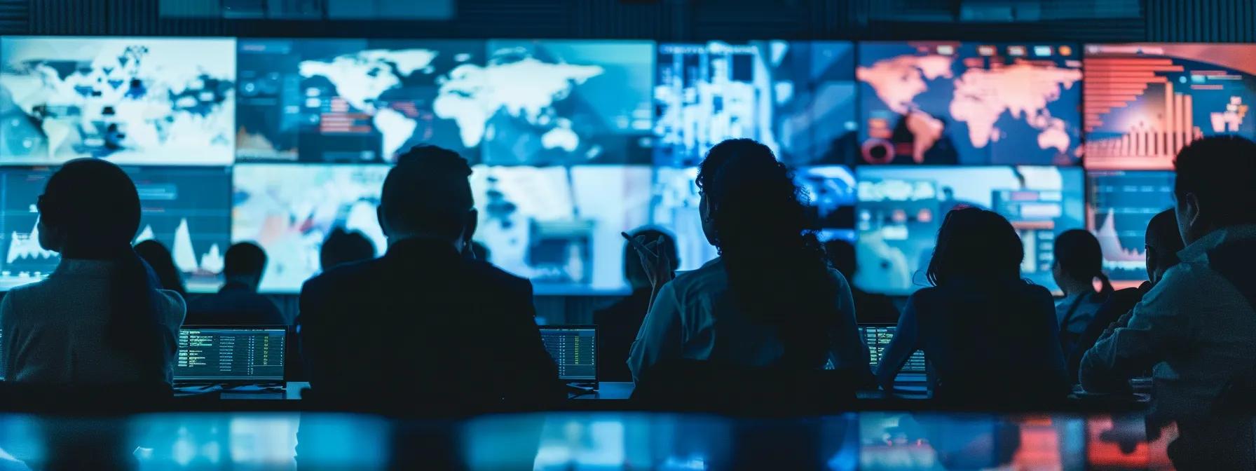 a modern conference room filled with diverse professionals engaged in a dynamic brainstorming session, surrounded by digital screens displaying vibrant infographics on sustainable tourism strategies.