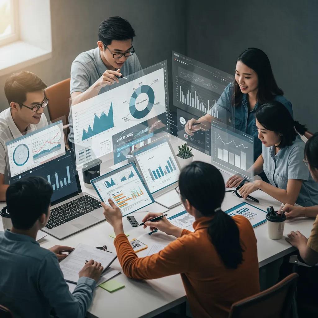 Marketers collaborating on SEO strategies and content optimization for Retrieval-Augmented Generation success